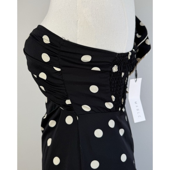 Mable Polka Dot Ruffle One Shoulder Maxi Dress Small Style #MD443 NWT ***FLAW*** - Picture 4 of 14